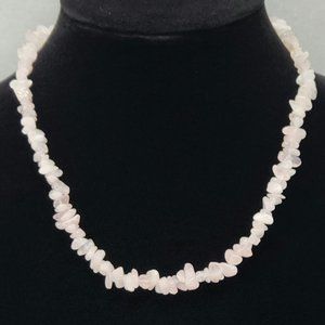 Flame Rose Quartz Stone Choker Necklace #297